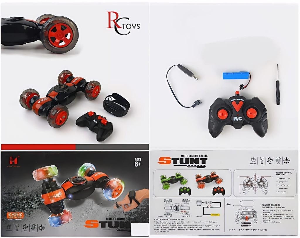 Remote Control Stunt Car (SS00625RK) Multifunctional rechargeable RC car with dazzling LED lights